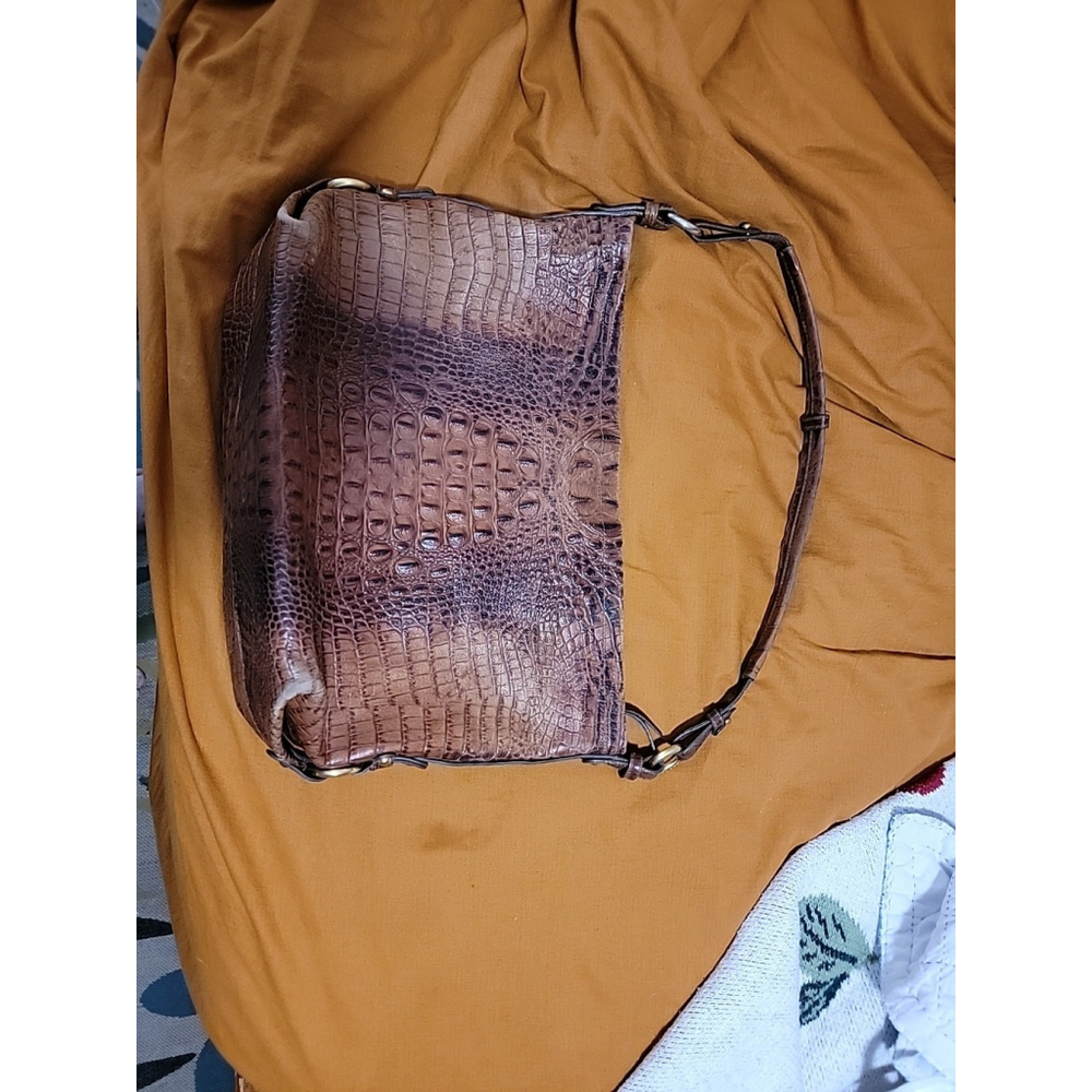 Brahmin Isabelle BROWN OMBRE Crocodile Embossed Leather Madalian